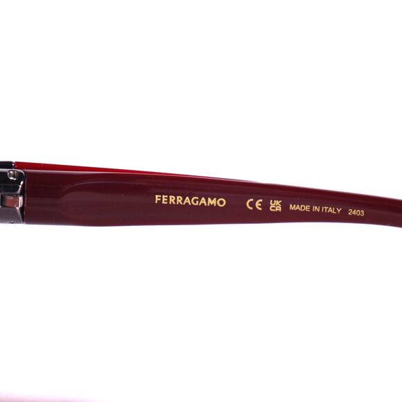 Salvatore Ferragamo Rectangle Sunglasses - Burgundy / Red - NWT - Picture 4 of 10